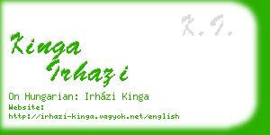 kinga irhazi business card