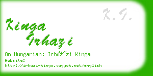 kinga irhazi business card